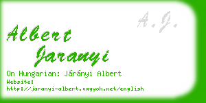 albert jaranyi business card
