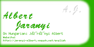 albert jaranyi business card